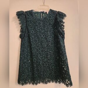 Michael Kors Dark Green Lace Top. Never worn.